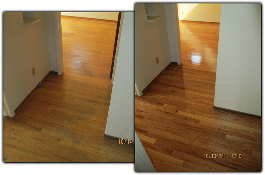 Curtis Park hardwood floor refinishing before and after pictures